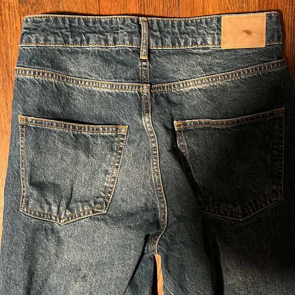 Zara high waisted full length ripped jeans - Picture 6 of 9